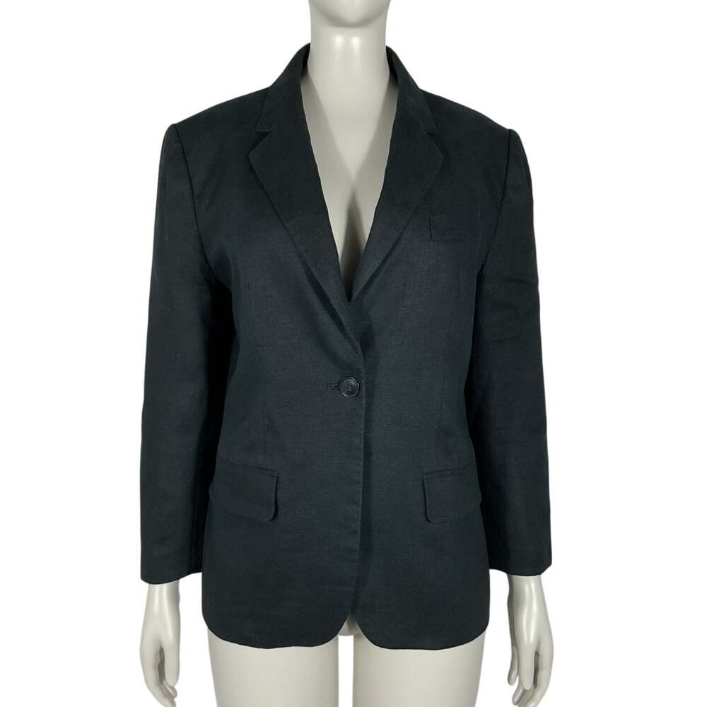 Banana Republic Factory Relaxed Black Lina Blazer Size 4 Petite